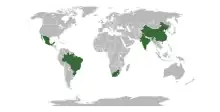 Mapa dos países do G5
