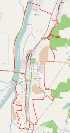 Localização de Gryfino na Polónia