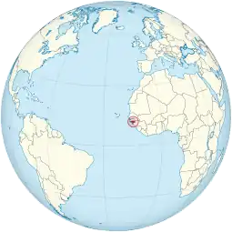 Localização de Guiné-Bissau