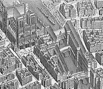 O Petit pont sobre o plano de Turgot (1739)