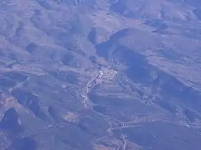 Vista aérea de Laguna del Marquesado, e da vizinha Huerta del Marquesado.
