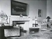 A sala de estar na década de 1940