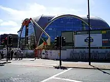 Haymarket Hub, o novo prédio da estação, com construção quase concluída em maio de 2009.
