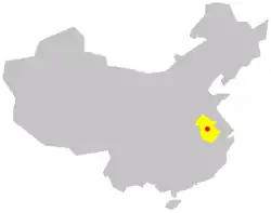 Localização da cidade na China
