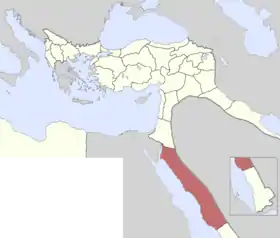Localização de Vilaiete do Hejazem árabe: إمارة شرق الأردنImārat Sharq al-Urdun