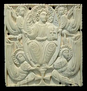 Placa do século VIII da capa de um livro