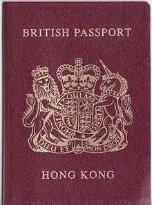 Passaporte britânico emitido aos cidadãos de Hong Kong.