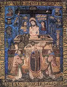 Pintura de penas asteca feita por Diego Huanutzin, sobrinho e genro de Montezuma II como presente para o papa Paulo III, datado de 1539