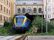 Hotel da Cidade (Stadshotellet) sobre túnel de comboio (br: trem)