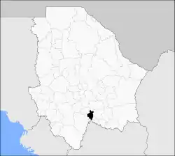 Localização de Huejotitán em Chihuahua
