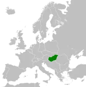 Localização de Hungria