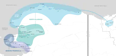  Mapa dos dialetos do inupiaque