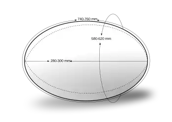 Bola de rugby metrificada