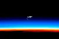 Pluma permanece após reentrada de uma Soyuz