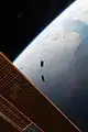 Lançamento de dois CubeSats durante a Expedição.