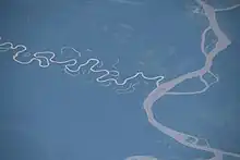 Imagem de satélite mostrando a foz do rio Juruá.