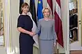 Kersti Kaljulaid e a presidente da República da Letónia, Ināra Mūrniece