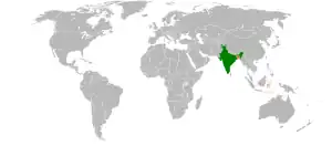 Mapa indicando localização de Bangladesh e da Índia.