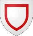 Gules, um escudete argento com uma bordadura argento