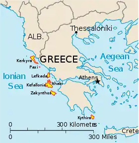 Localização de Condado palatino de Cefalônia e Zacinto
