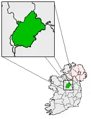 Condado de Longford destacado no mapa da Irlanda
