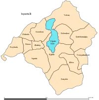Localização do distrito de Isparta na província homónima