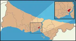 Localização de Şişli na Província de Istambul