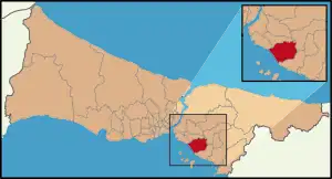 Localização de Maltepe na Província de Istambul