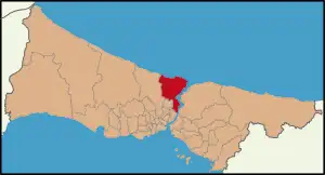 Localização de Sarıyer na Província de Istambul
