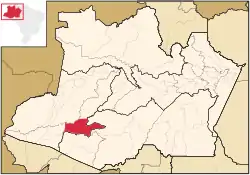 Localização de Itamarati no Amazonas