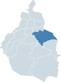 Localização de Iztapalapa na Cidade do México
