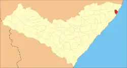 Localização de Japaratinga em Alagoas