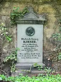 Túmulo de Kieser no cemitério Johannisfriedhof em Jena
