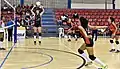 Jogo de vôlei no ginásio do Mackenzie