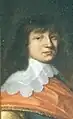 John Ernest de Nassau-Siegen (1618-1639). Detalhe de uma pintura de Gerard van Honthorst, ca. 1633–1635. Stadhouderlijk Hof, Leeuwarden .
