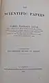 Folha de rosto do volume I de "The Scientific Papers"