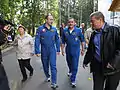 Os cosmonautas Misurkin e Vinogradov no Centro de Treinamento de Cosmonautas Yuri Gagarin, logo após retornarem da Expedição.
