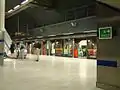 Trem parado na estação.