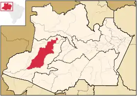 Localização de Jutaí no Amazonas