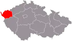 Localização da região de Karlovy Vary na República Checa