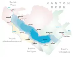 Mapa do Lago de Thun