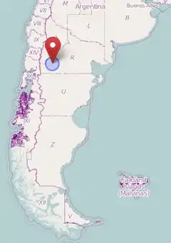 Localização do holótipo