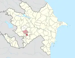 Mapa do Azerbaijão mostrando o distrito de Khojali