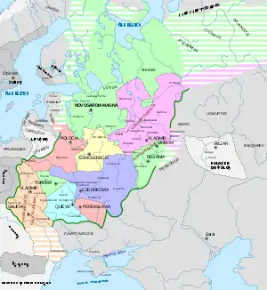 Principados russos em 1237.