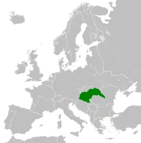 Localização de Hungria