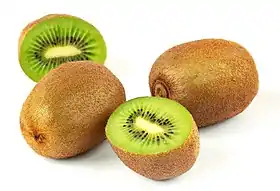 Fruto de Actinidia deliciosa, conhecido por kiwi
