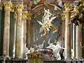 Detalhe do altar-mor da igreja do mosteiro Rohr, 1722/23