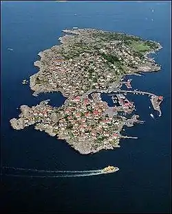 Vista aérea da ilha Källö-Knippla