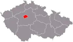 Localização da cidade na Chéquia