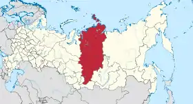 Localização do Krai de Krasnoiarsk na Rússia.